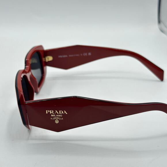 PRADA Symbole Diamond Rectangle Sunglasses Fiery Orange Red PR 17WS - Picture 8 of 14